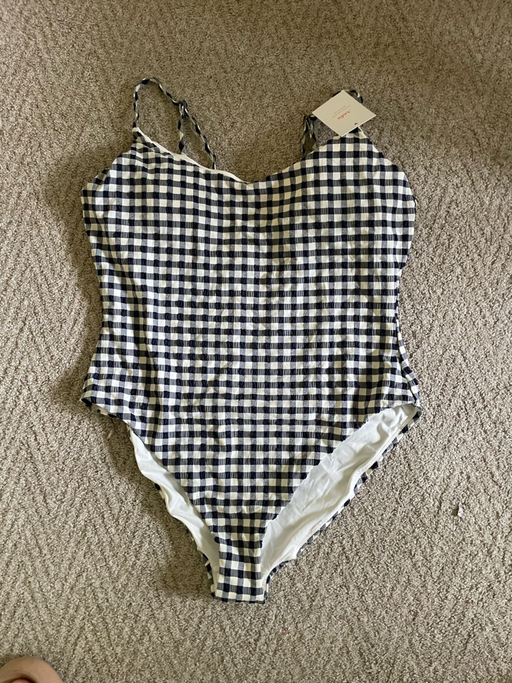 Andie Blue and White Gingham Sleeveless Top